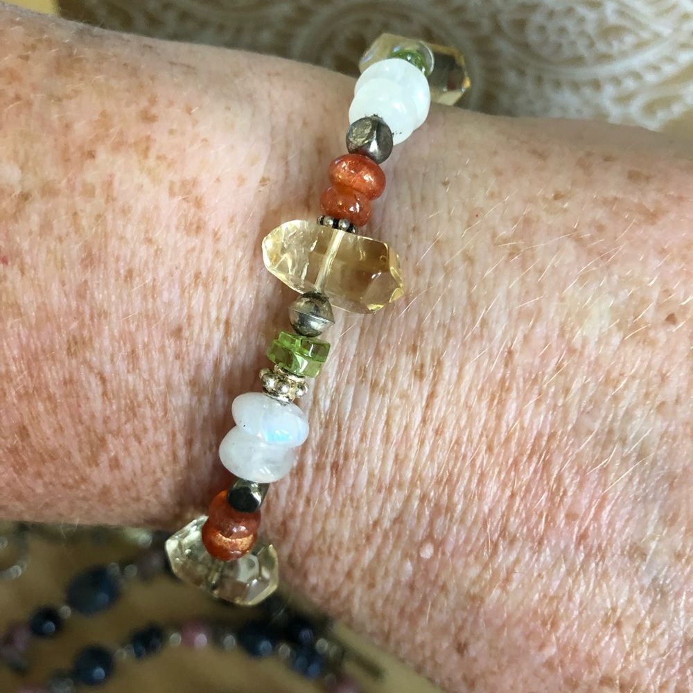 10 Sterling Silver Semi Precious Stone Brac… - Picture 3 of 4